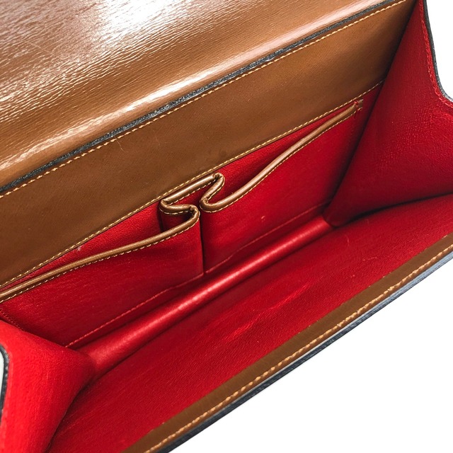 CELINE セリーヌ ハンドバッグ ブラウン ホースビット ダブルフラップ レザー vintage ヴィンテージ オールド yxn6s8