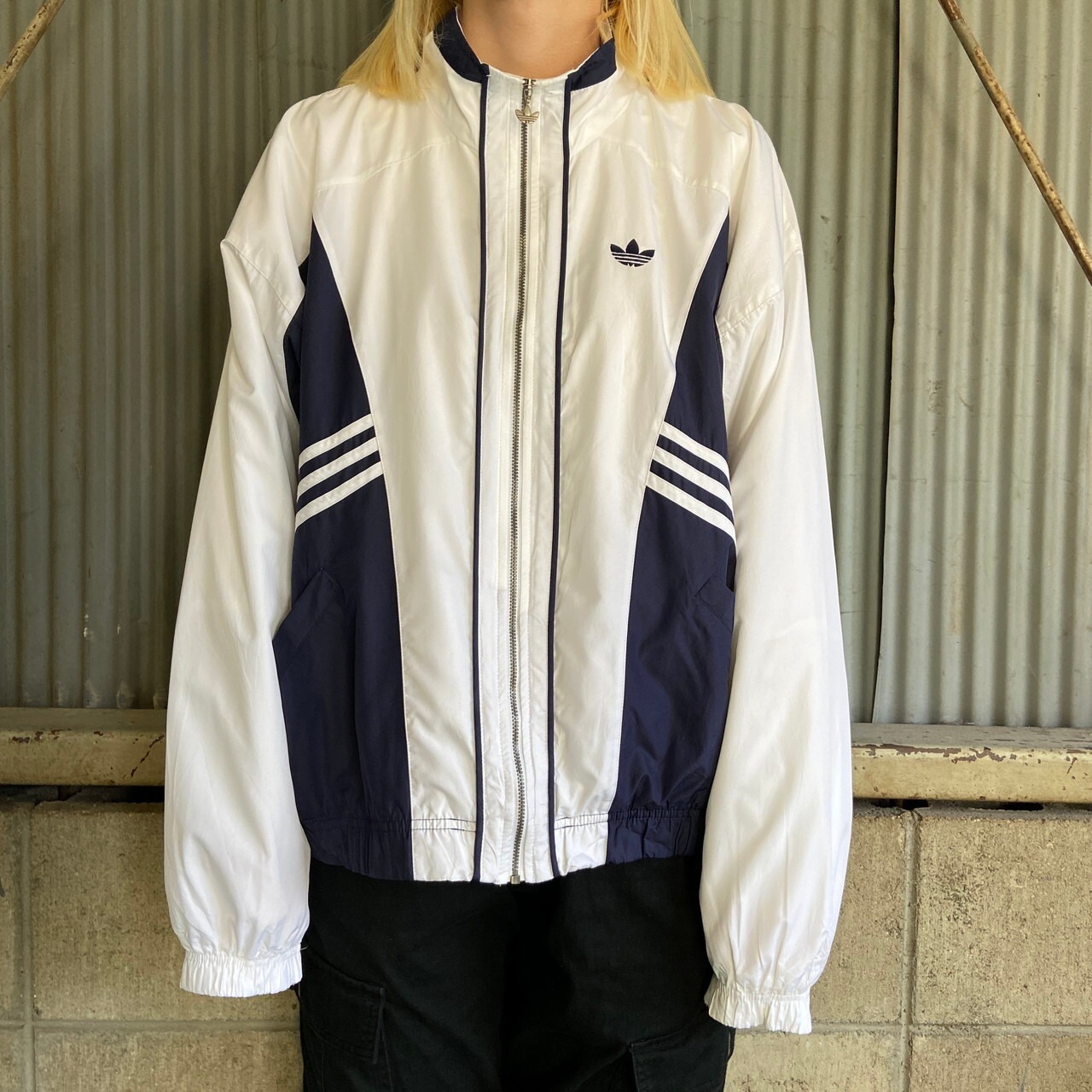 90年代 adidas アディダス トレフォイルロゴ刺繍 ポリエステル 