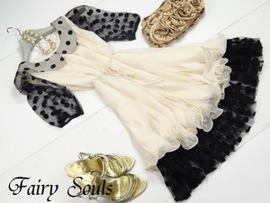 ★シルク100％☆7号★ドット柄のプリ－ツワンピ(OPN7840)