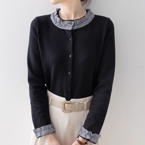 チェックトリムカーディガン　A3086