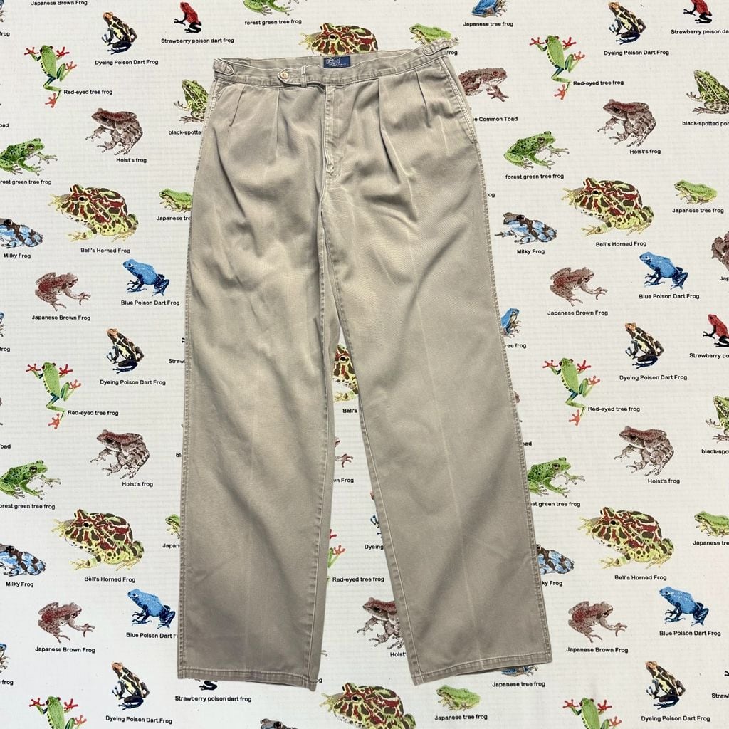 90's USA製 ラルフローレン Polo by Ralph Lauren 2タック チノ サイド