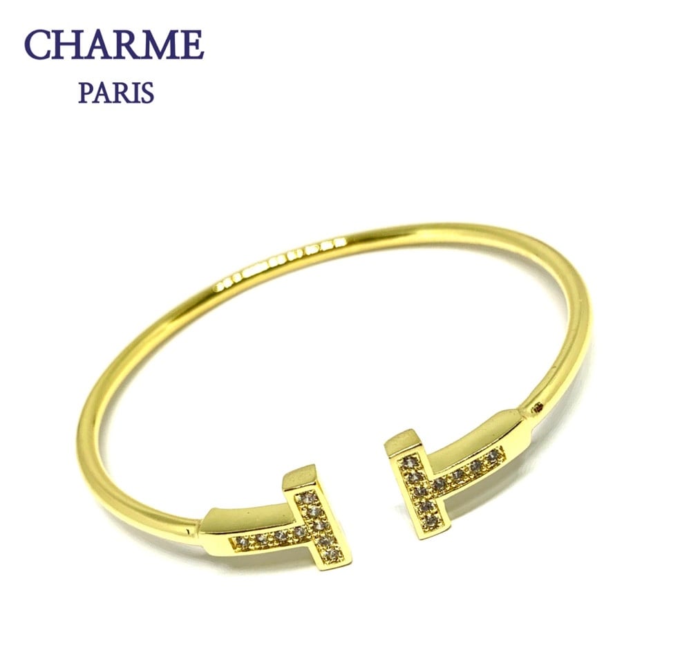 18k plating T bangle (gold)