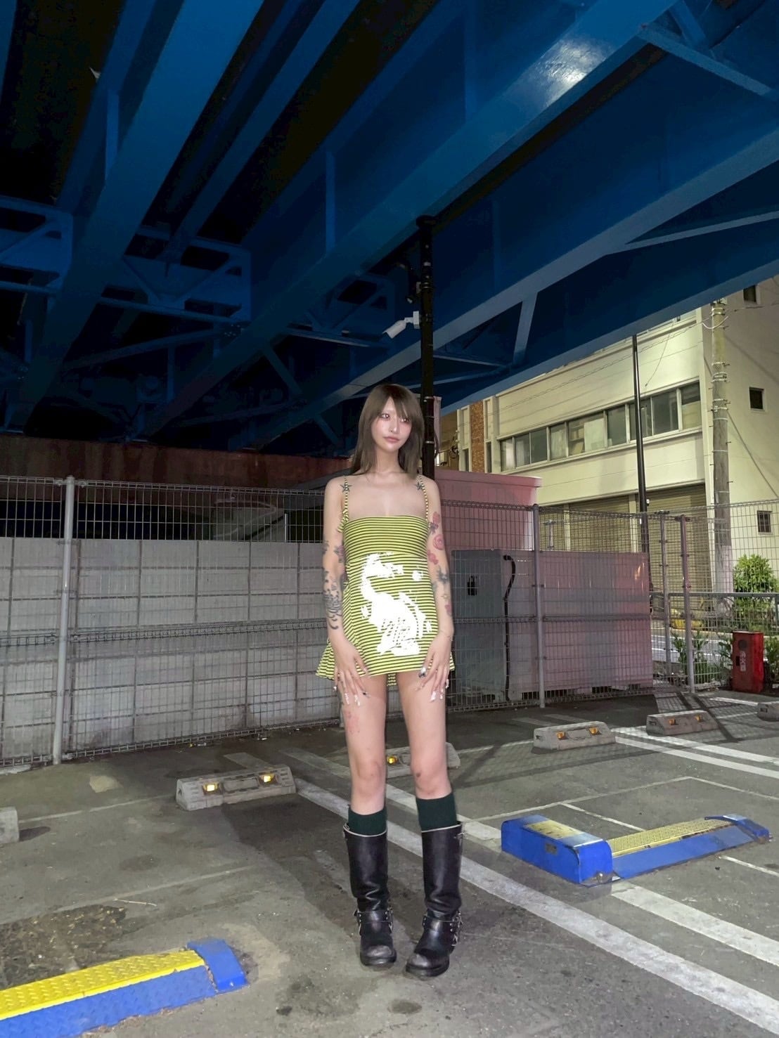 BONE hold and bust dress