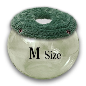 【Mサイズ】ブルーグリーン　チンチラ　デグー　砂浴び容器　飛び散り防止　ブラッシング効果  Chinchilla's glass ball for dust bath [M size] fluffy ring is [blue green color] .