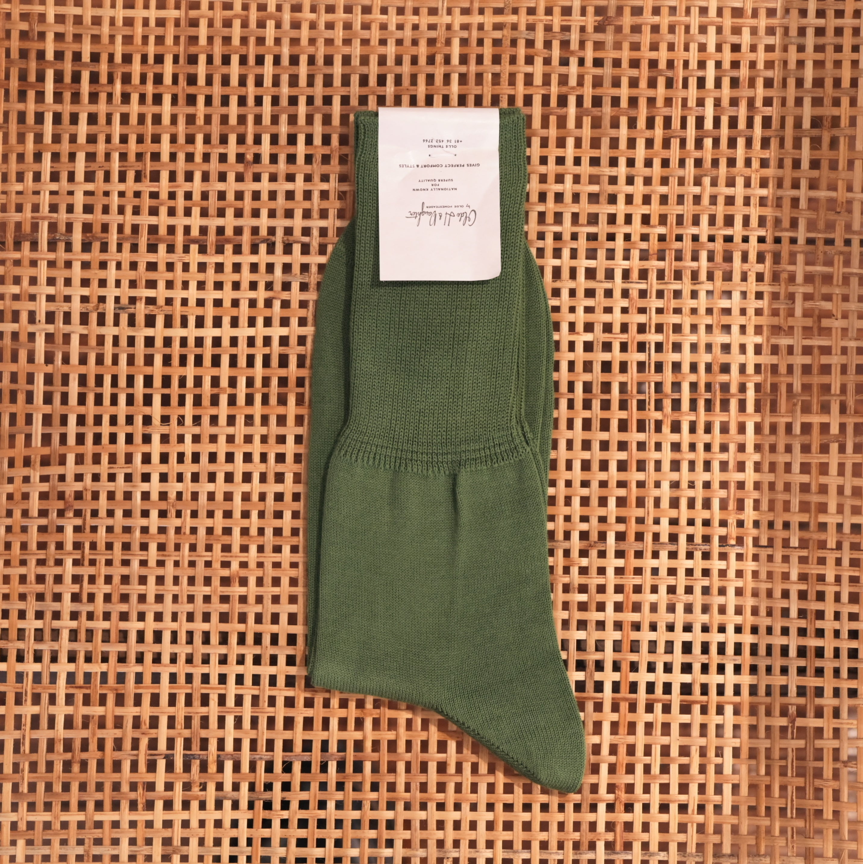 Olde H & Daughter グリーン長袖サーマル Olde H & Daughter AGED CASHMERE PLAIN STITCH CR