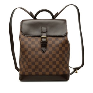 ルイ ヴィトン ダミエ ソーホー リュック バックパック N51132 ブラウン PVC レザー レディース LOUIS VUITTON 中古