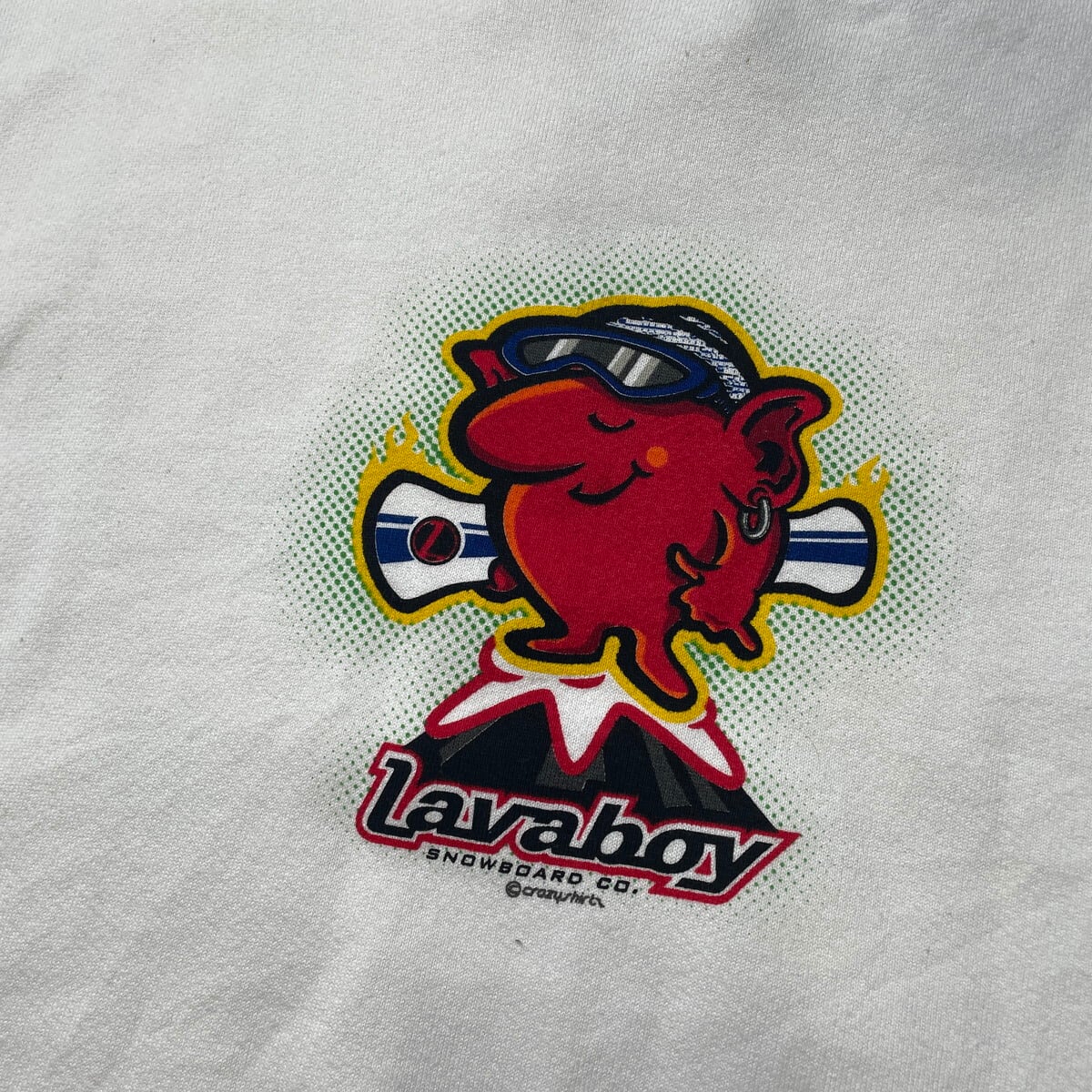 【激レア】90年代ガボラトリー×BIG RED MACHINEコラボスウェットS DEAD STOCK】90年代 USA製 Crazy Shirt Lavaboy キャラクタープリント