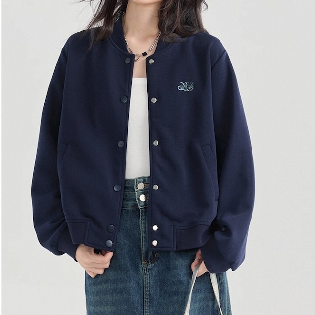 ボタンフロント ヒップ丈 オーバーサイズ ジャケット  L1113