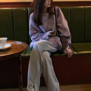 Gentle wind cozy hemp-style knit pullover (SN278)
