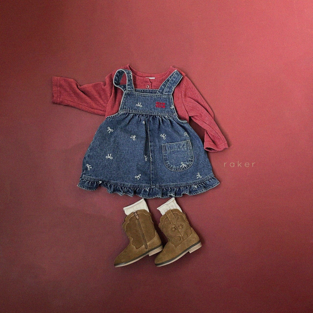 韓国子供服 / 26Autumn / raker / ミミジャンパースカート / 女子服 / キッズ服 / 秋服 *XS~L*