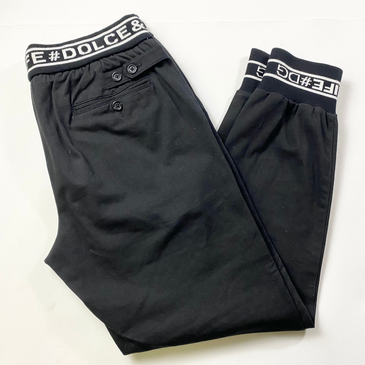 DOLCE&GABBANA black track pants “DG KING#DG LIFE”