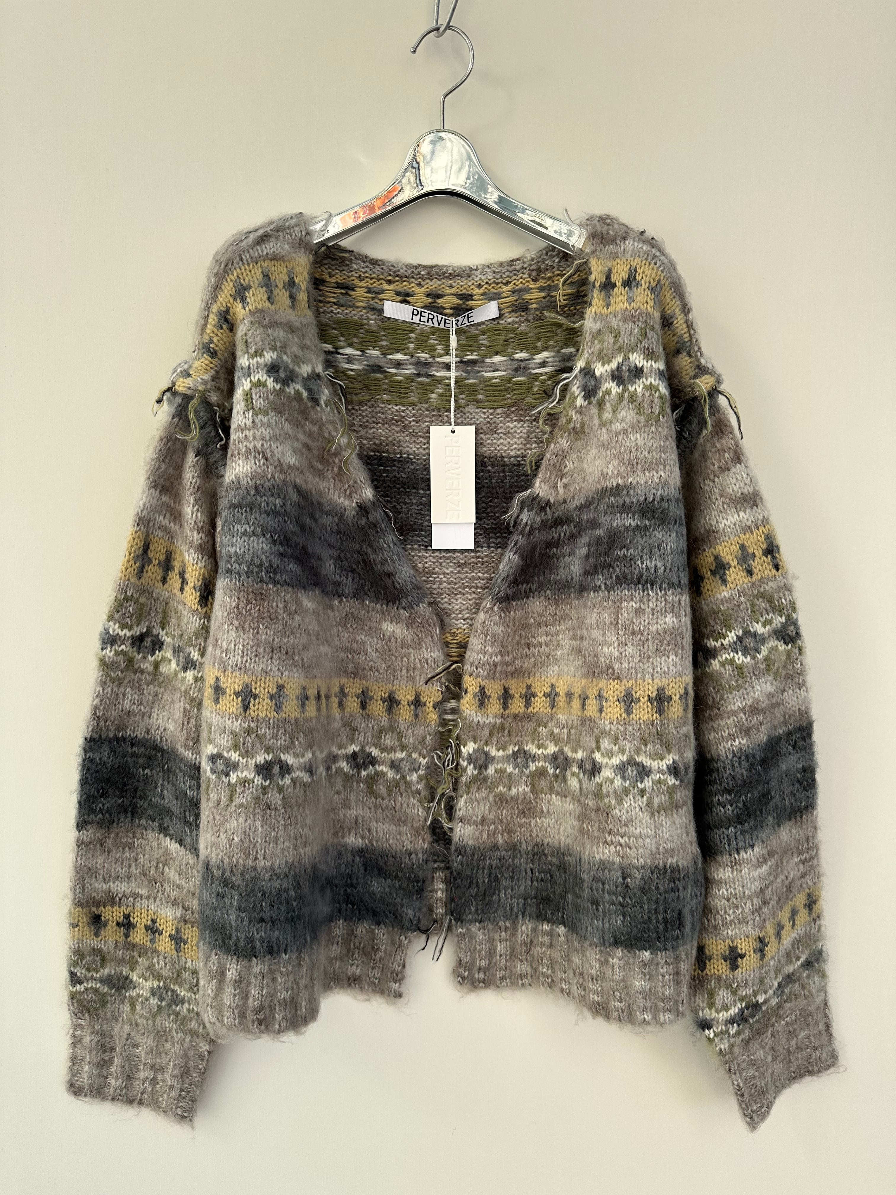 PERVERZE Blend Border Knit Cardigan (通販のお問い合わせ) | AAR powered by BASE