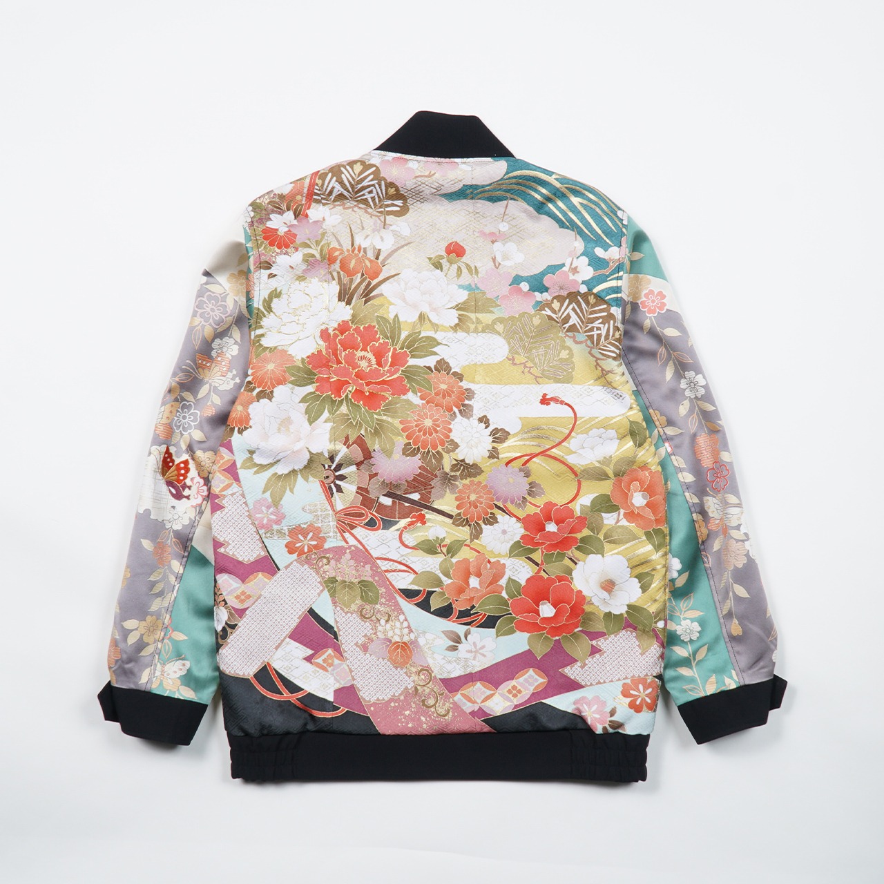 【BJK-M0012】Ssize再構築リバーシブル着物ボンバー  KIMONO REVERSIBLE BOMBER JACKET