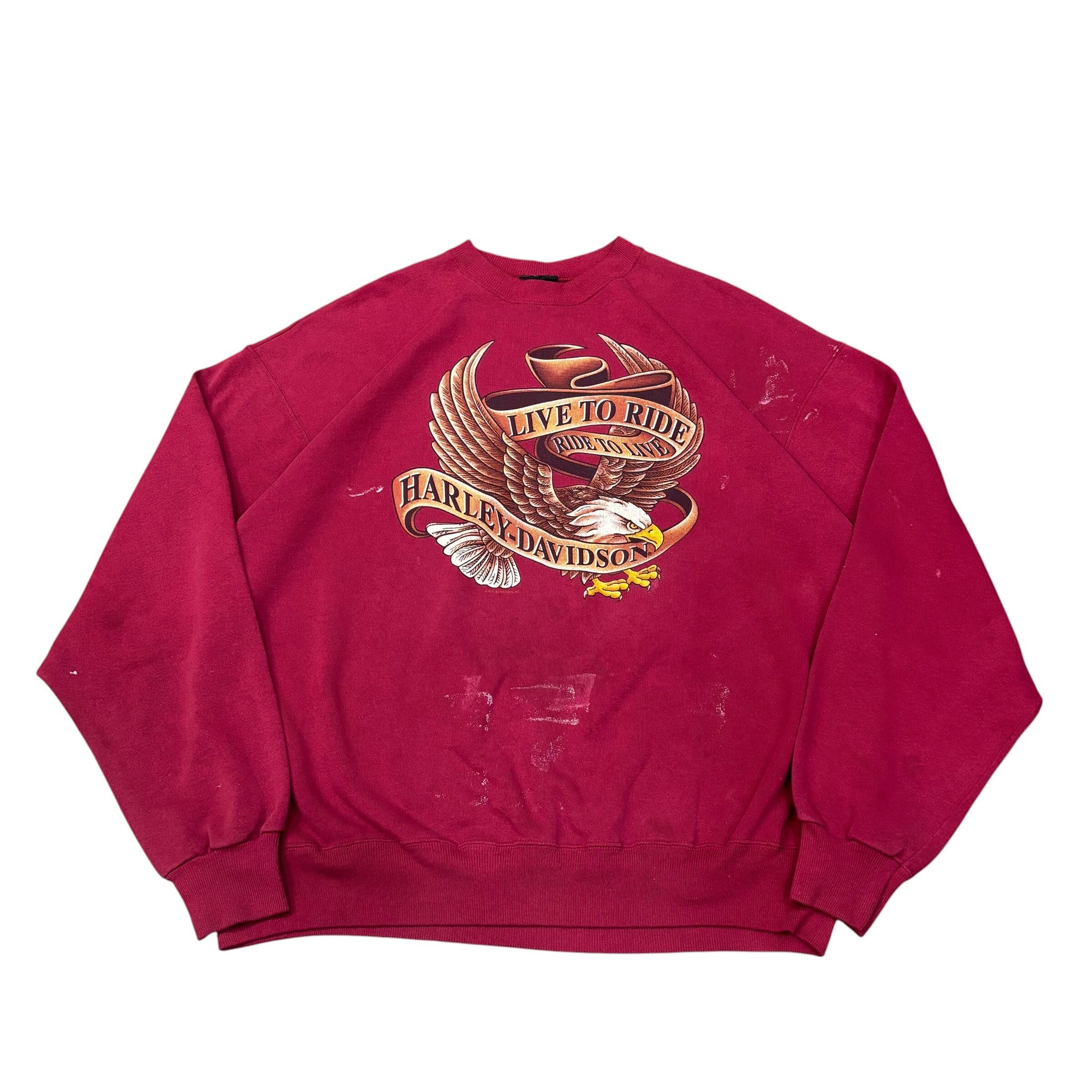 【古着】Harley-Davidson ”Eagle” Sweat (Red)