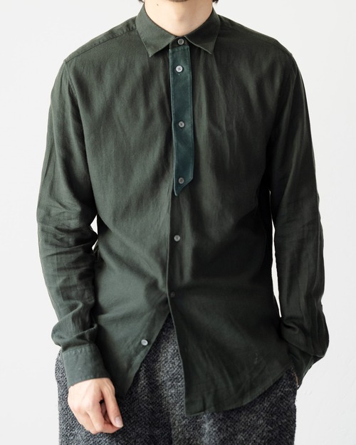 [00's] "Hermès"Separate Attachment Placket Regular Collar Shirt(Designed by Veronique Nichanian)