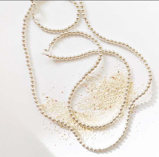 Silver long necklace