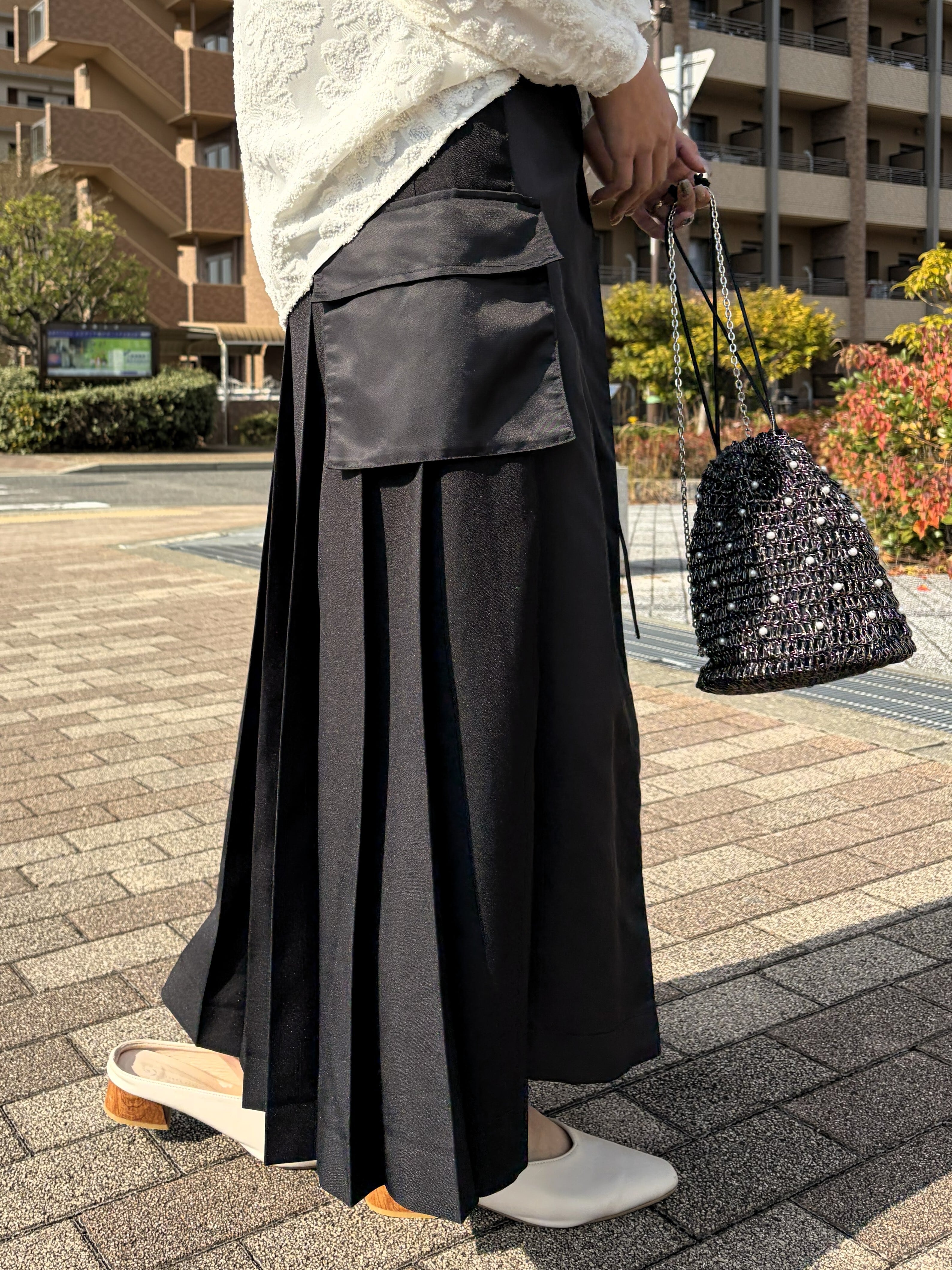 9286KT】カーゴポケット付きプリーツスカート (9111-61010) | 9286