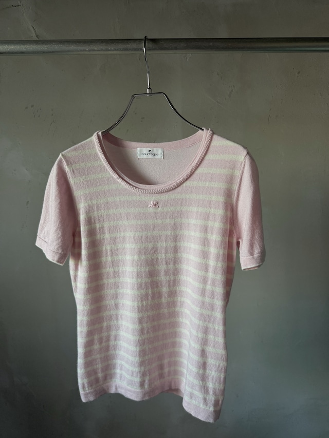 Courrèges logo summer baby pink knit