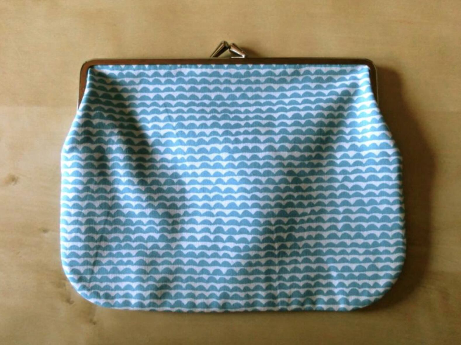 NEW marimekko Purse　PUOLIKAS KUKKARO マリメッコ　がま口ポーチ プオリカス クッカロ blue