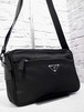 ◆PRADA プラダ ユニセックス ナイロンxレザー切替 クロスボディ ショルダー バッグ カメラ バッグ 黒◆ クロスボディ仕様の定番モデル♪