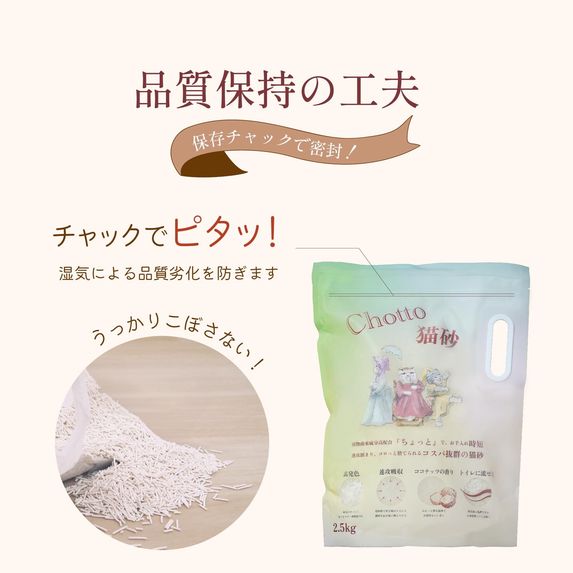 猫砂「Chotto」お得な5袋 固まる おから 防臭 粉じん 少ない トイレ