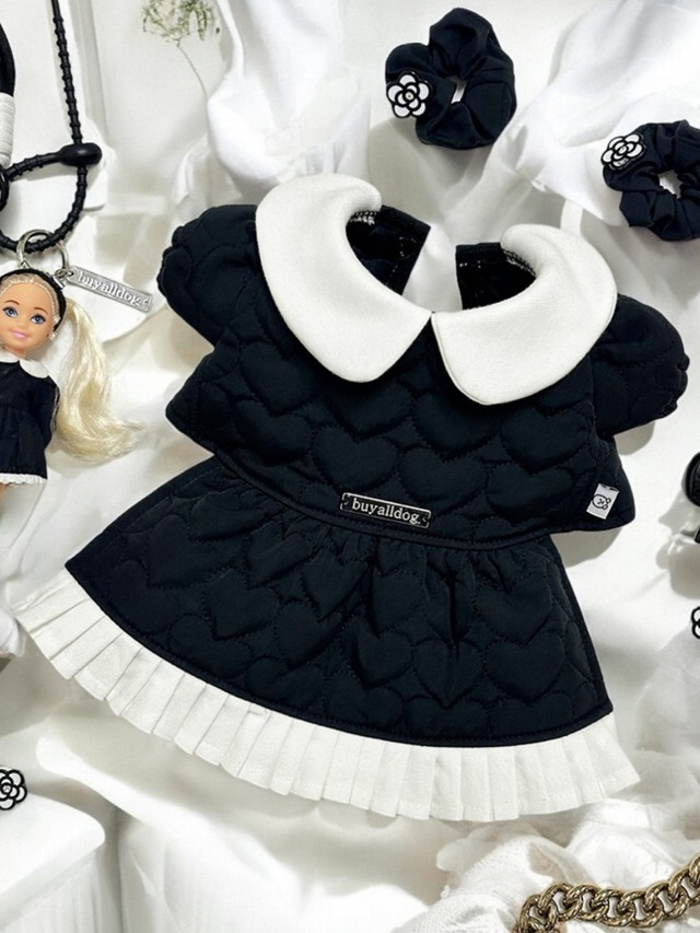 【即納】［BUYALLDOG］ Jane Heart Quilted Dog Padded One Piece(Mサイズ)