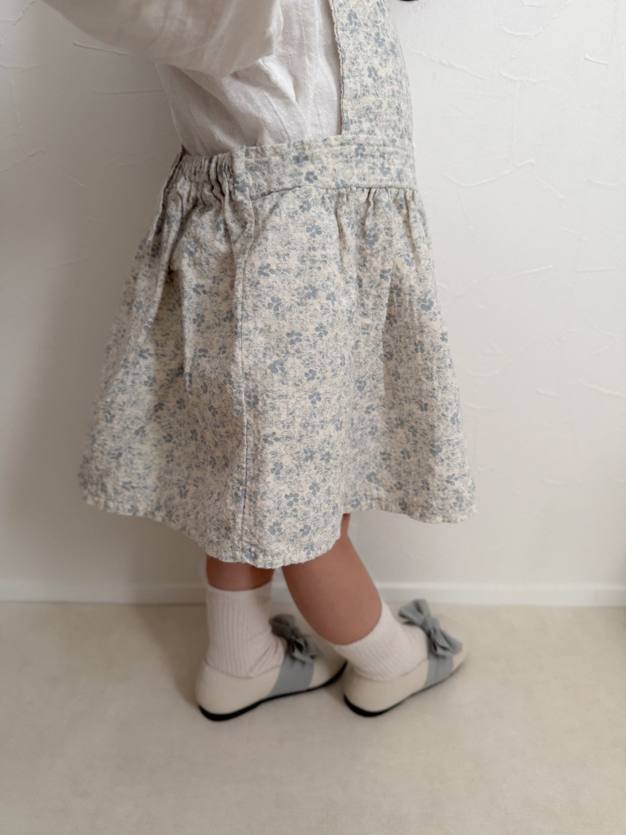 【即納/90size】モスフリルサスペンダーワンピース/  mimimarket