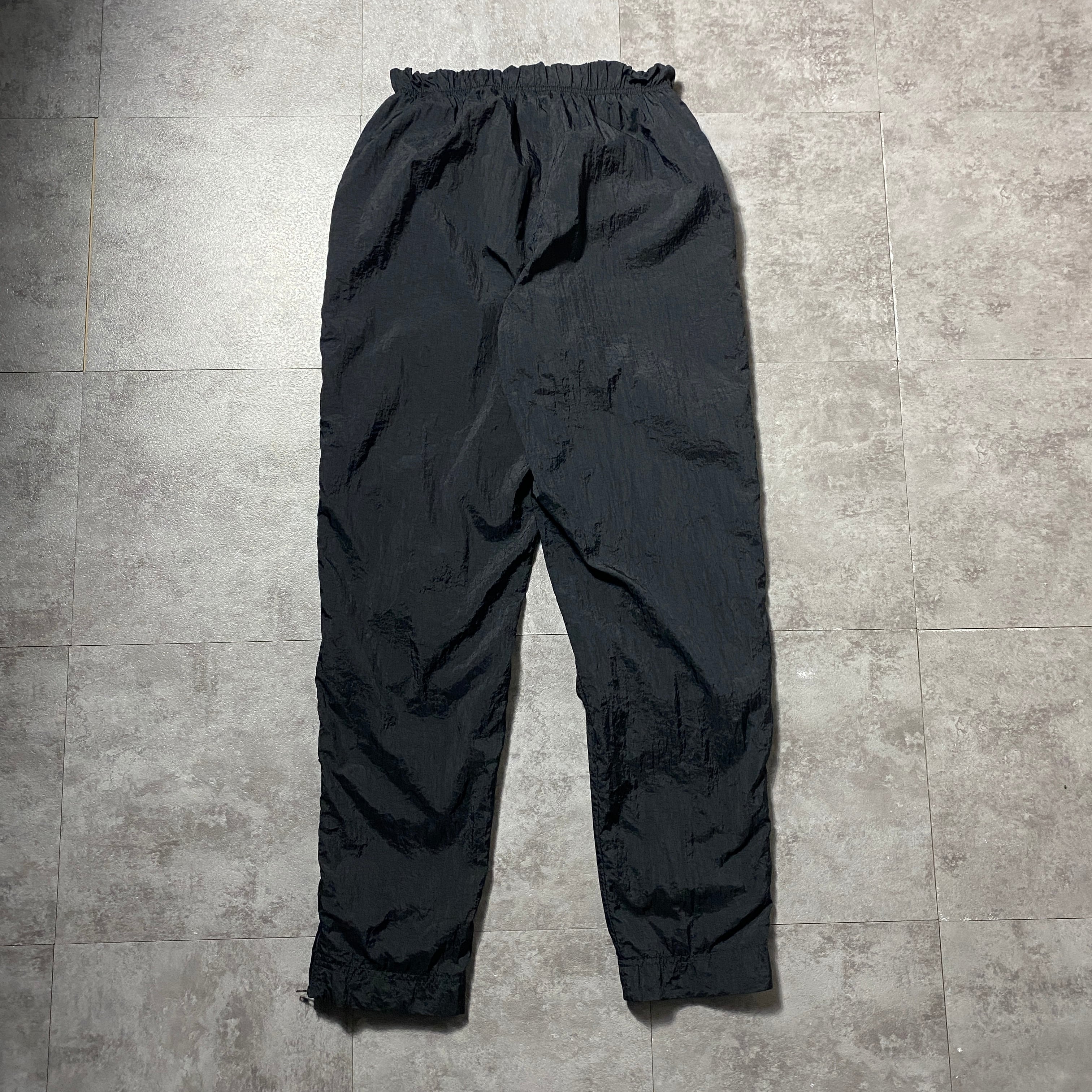 90's NIKE ナイキ 銀タグ 無地 ブラック 黒 ナイロン トラックパンツ