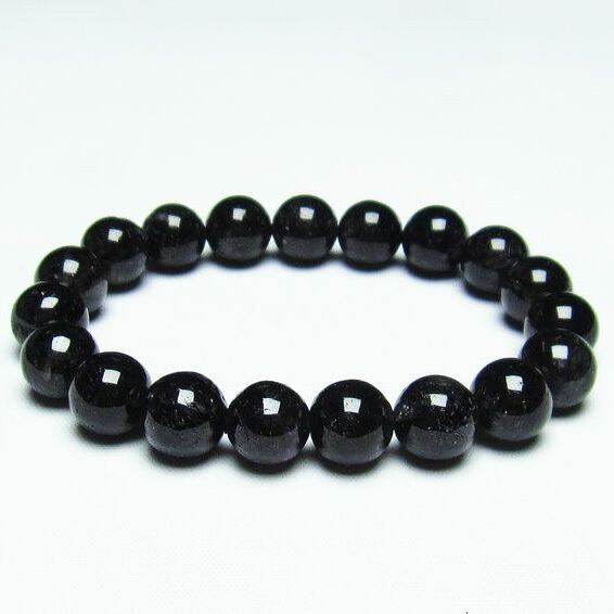ブラックルチルクォーツ ブレスレット 10mm トルマリンインクォーツ トルマリンクォーツ 黒針 ブレス 一点物 メール便送料無料 [M便 1/10] 111-20134
