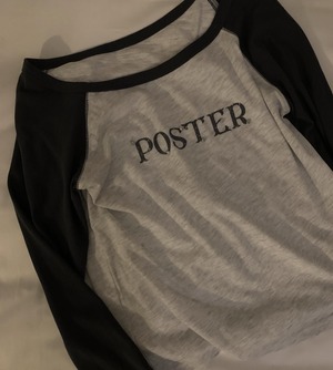 (予約)poster / Beaded Raglan T-Shirt / 2color