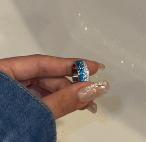 Blue zirconia ring