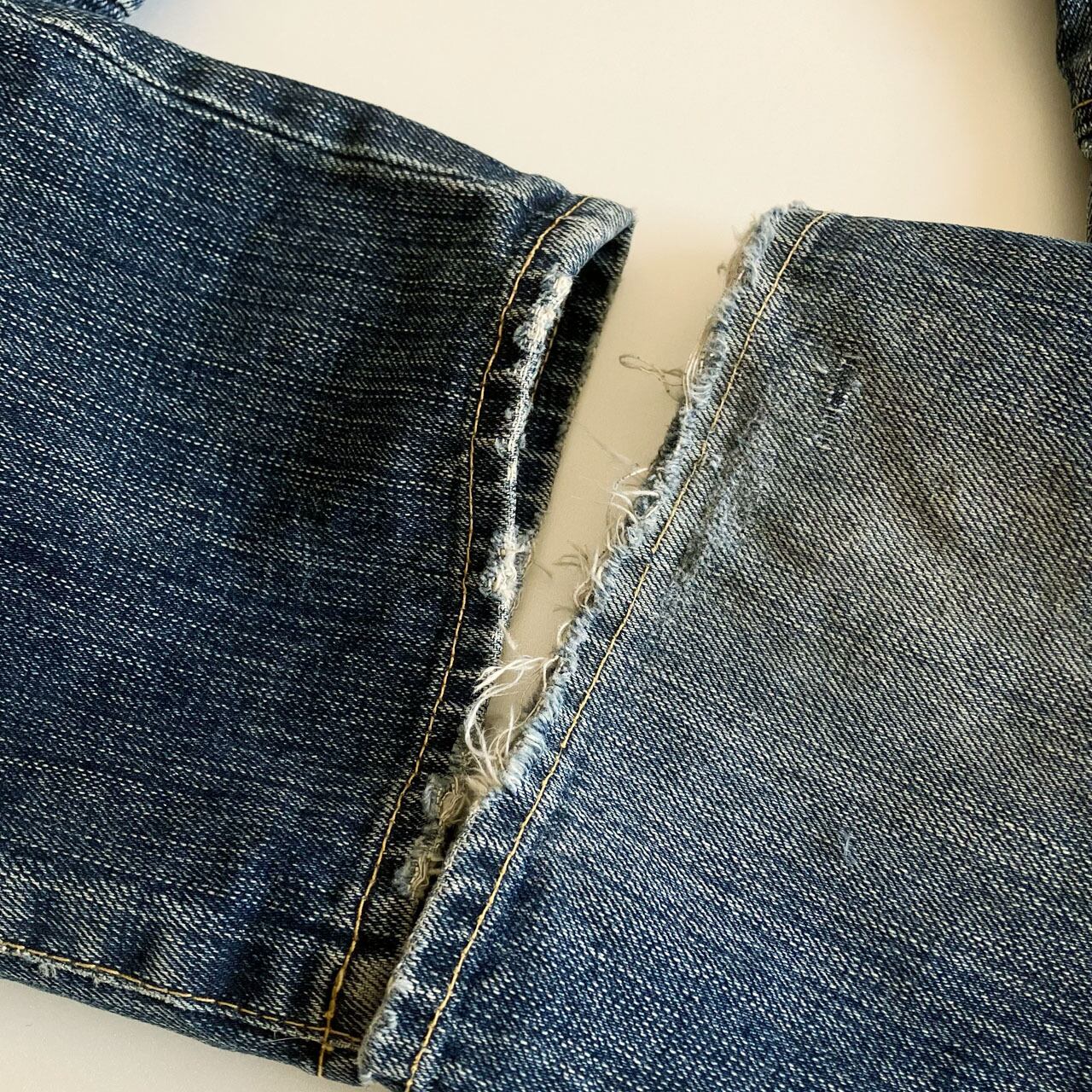 PPFM デニム パンツ ジーンズ ダブルウエスト ギミック Y2K 90s 00s