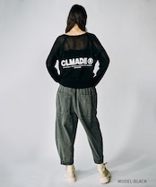 ロゴVネックシアーニットTOPS (BLACK) CQ-49014