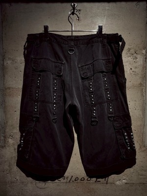 【Caka】"TRIPP NYC" Multi Bondage Gimmick Cargo Denim Shorts