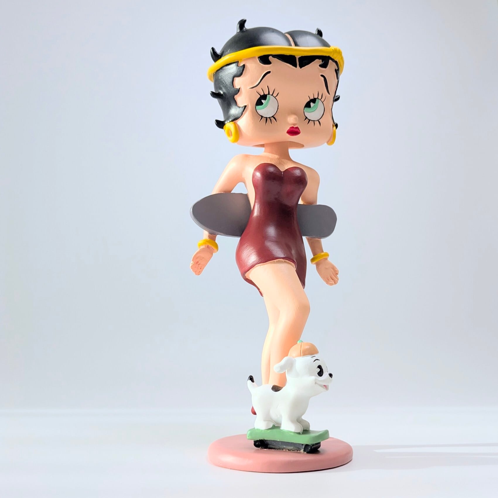 【 BETTY BOOP ベティちゃん 】『 ベティ スケボーwith Pudgy 』ボブルヘッド / ボビングヘッド 〚アメリカン雑貨 アメトイ〛