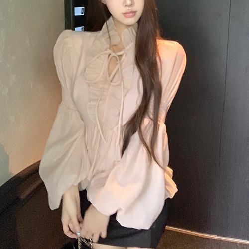 パフスリーブティアードフリルシフォンブラウス ・72806