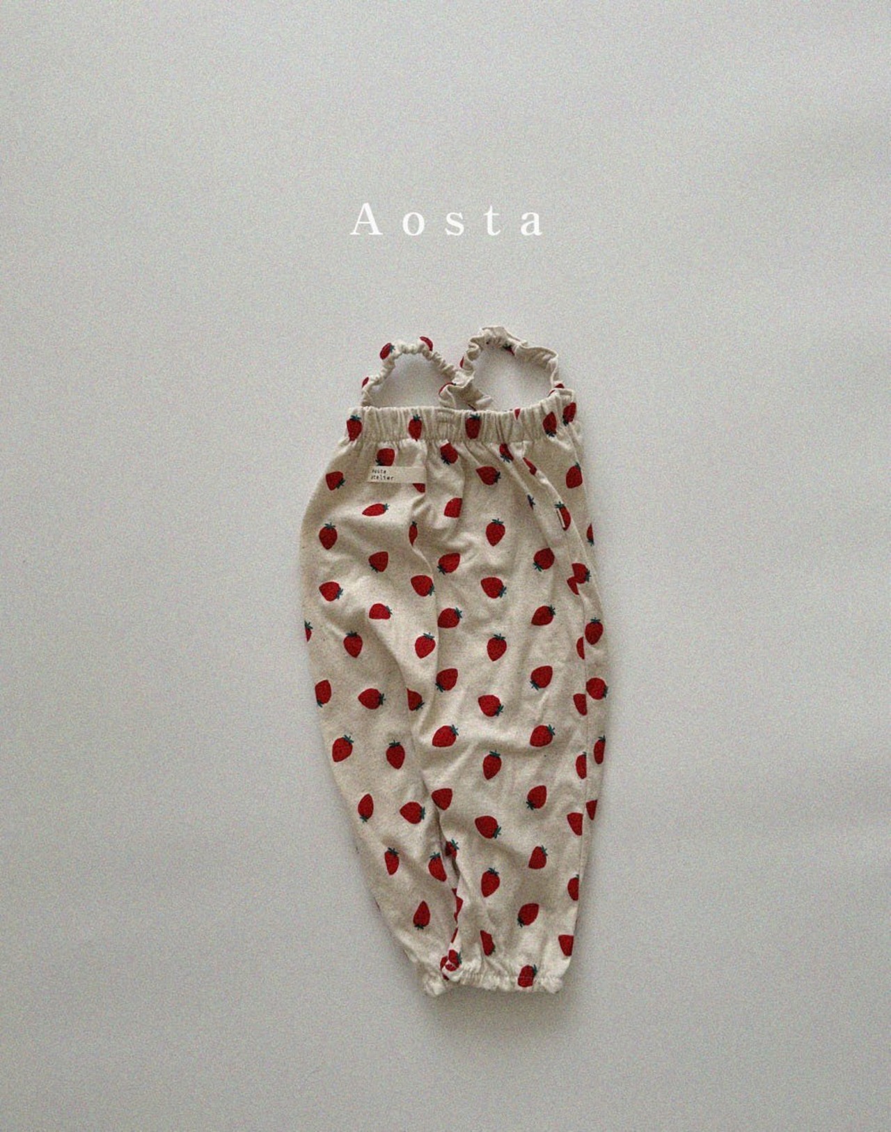【Aosta】リネンオーバーオール 70~115cm ストロベリー 240512 - 6