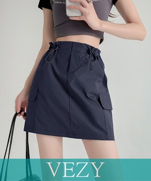 カーゴスカート ミニスカートハイウエスト ワークスカート ショート丈 ドローコード 台形スカート おしゃれタイトスカート インナーパンツ付き 韓国カジュアル 春夏 パンツ スカート ベジー VEZY ItemNo.【20638884 】
