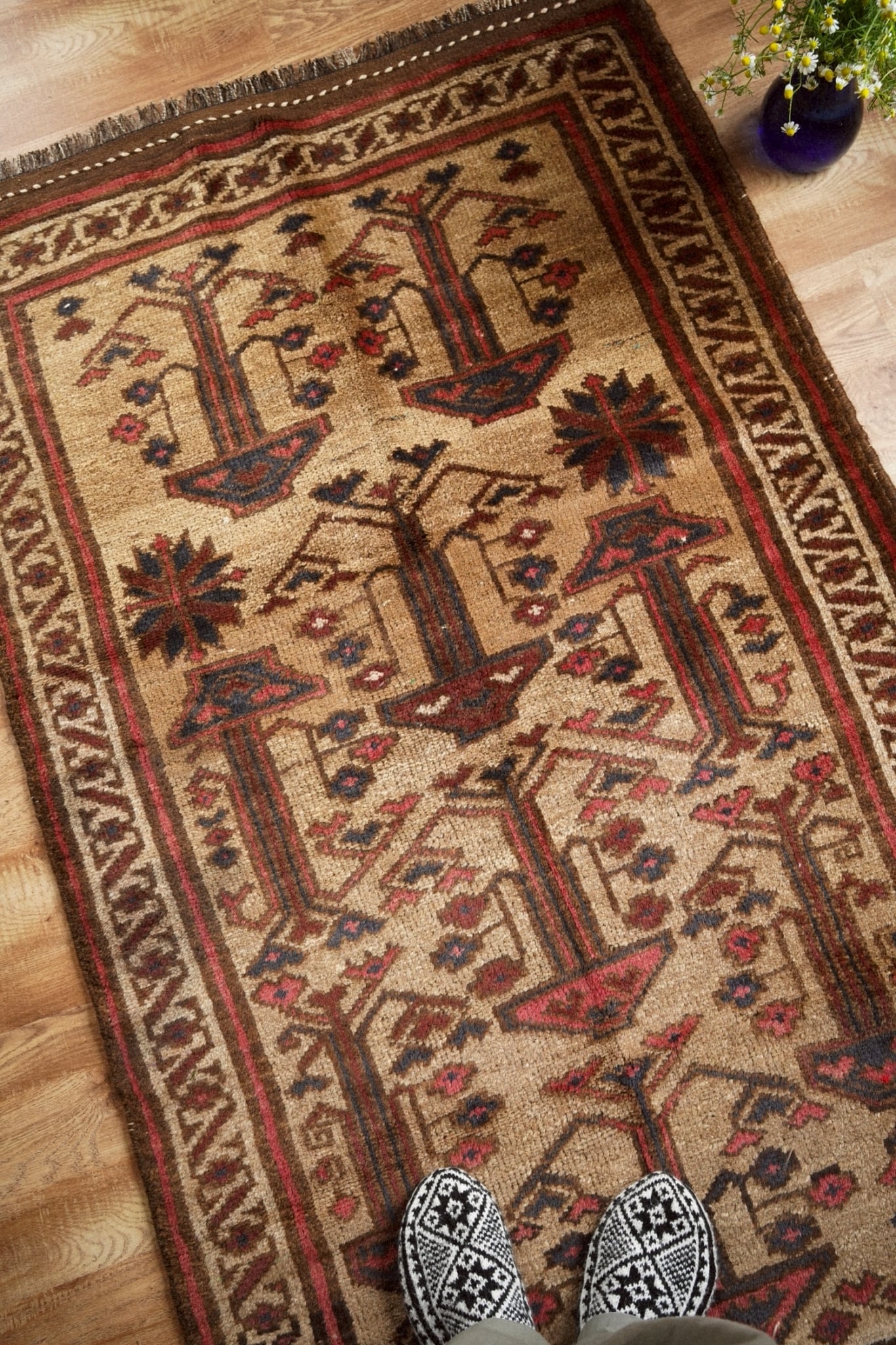 2158-Vintage Taimani rug | 手織りのヴィンテージラグ専門店 | Bahr