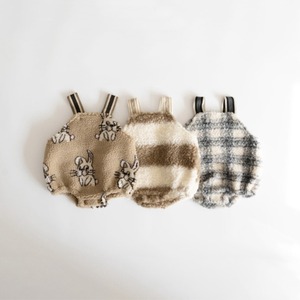 【BABY】もこもこウサギ柄サロペット