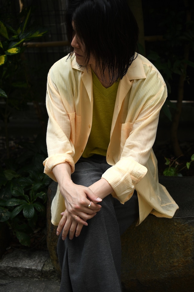 SEVEN BY SEVEN / SHEER OPEN COLLAR SHIRTS L/S (Yellow)