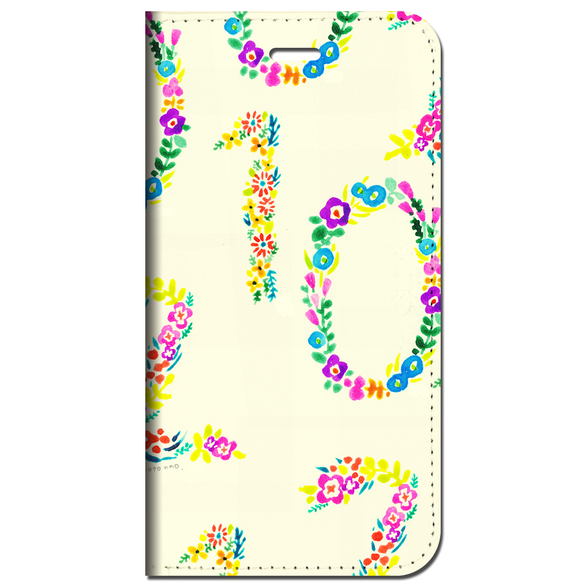 iPhone対応 スマホ 手帳型ケース フラワーナンバー イラスト ポップ 花 デザイナーズ 【iPhone17 / iPhone16 / iPhone16e / iPhoneSE 他 iPhone各機種対応】 st25