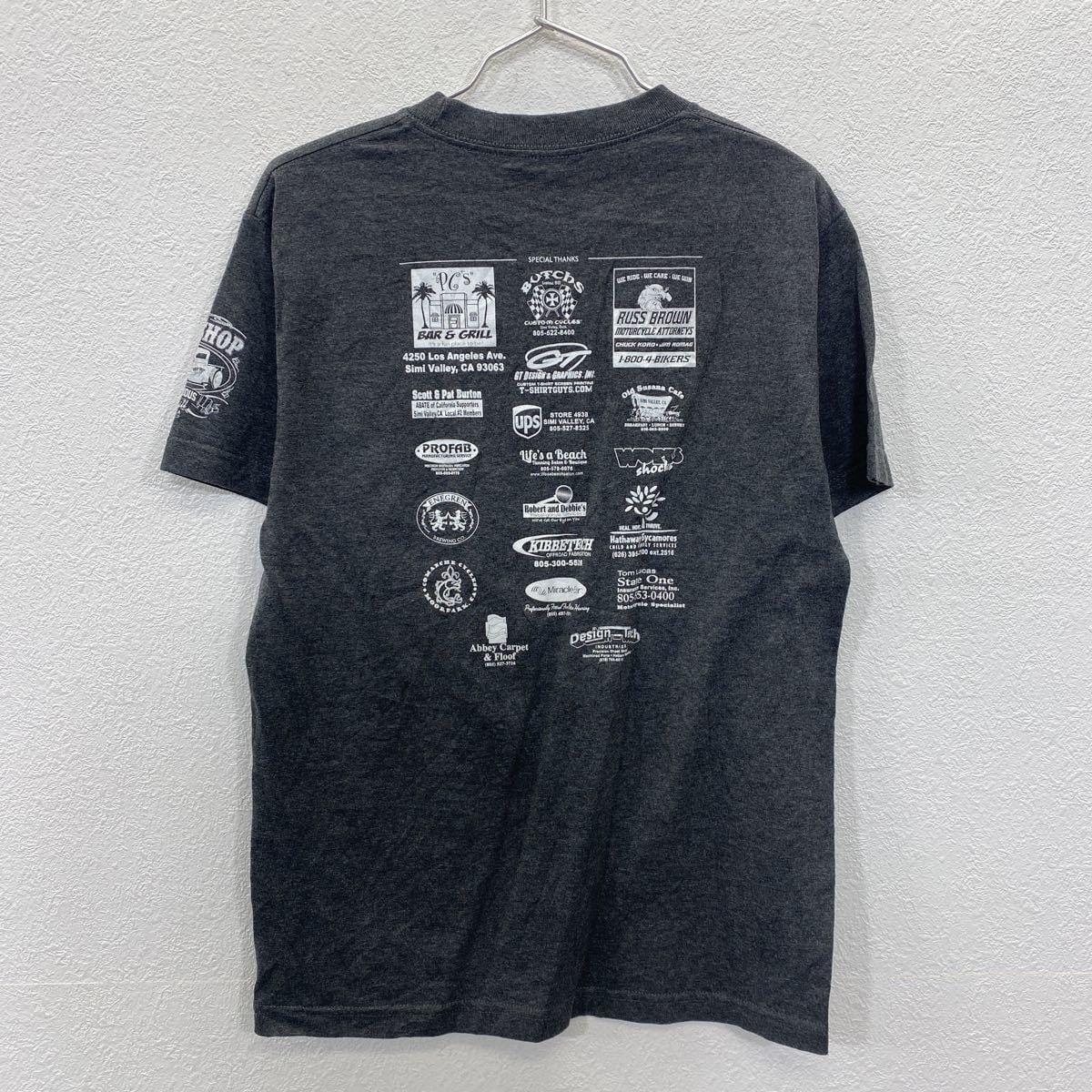 アクティブアパレル　US古着　プリント　チャコールグレー　プルオーバーパーカー アクティブアパレル US古着 プリント チャコールグレー プルオーバー