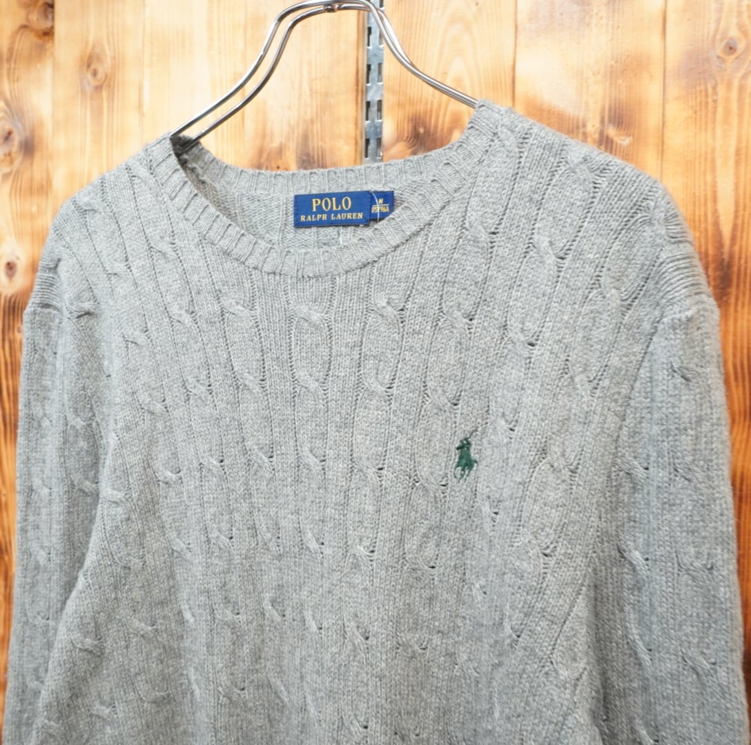 ralphlauren シルク100% ケーブルニット M/セーター ラルフ