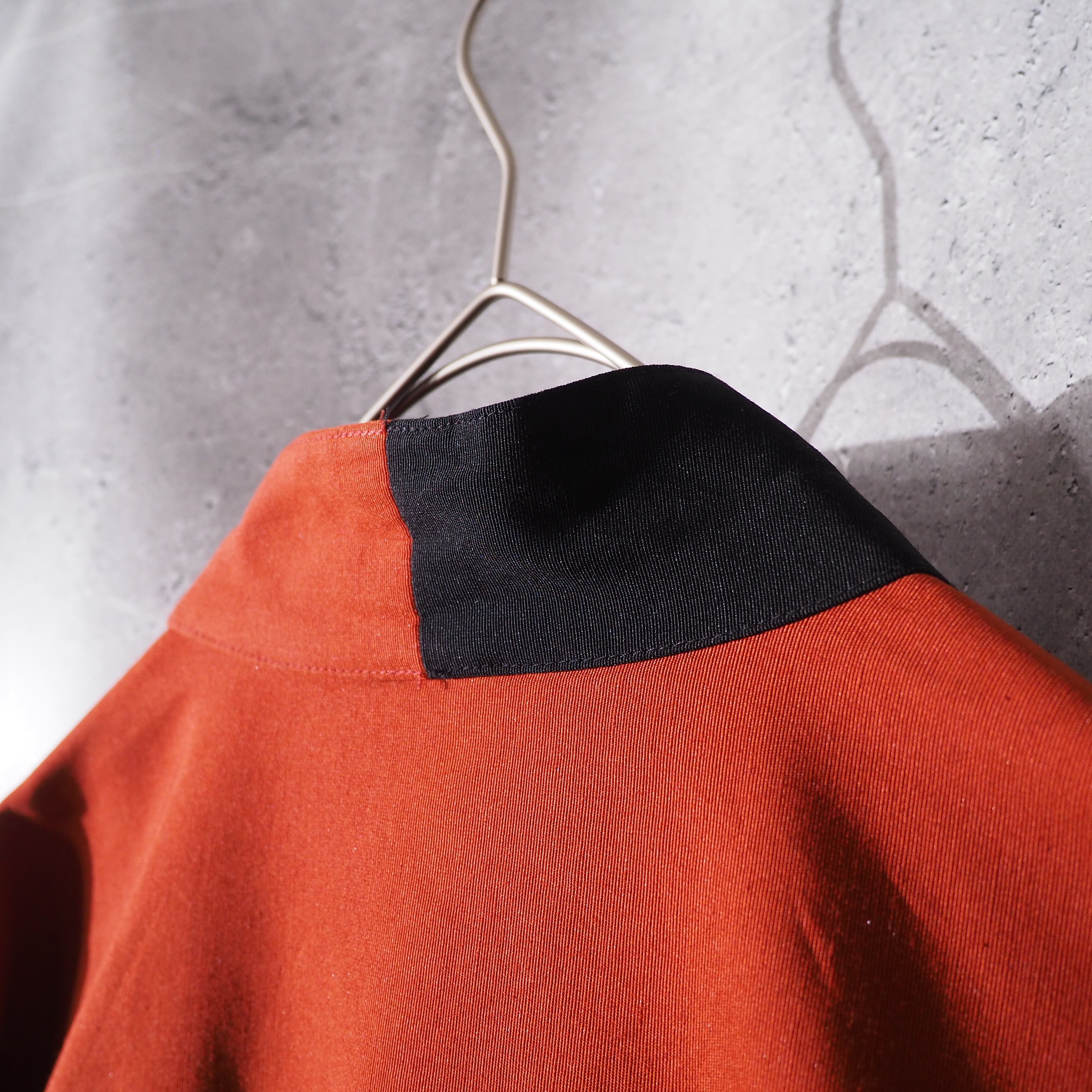 1990s " Pronti " Bi color × Embbossed vintage Band callar shirt