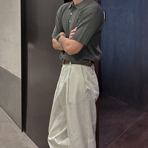 ケーブルニットポロシャツ　MT0080460