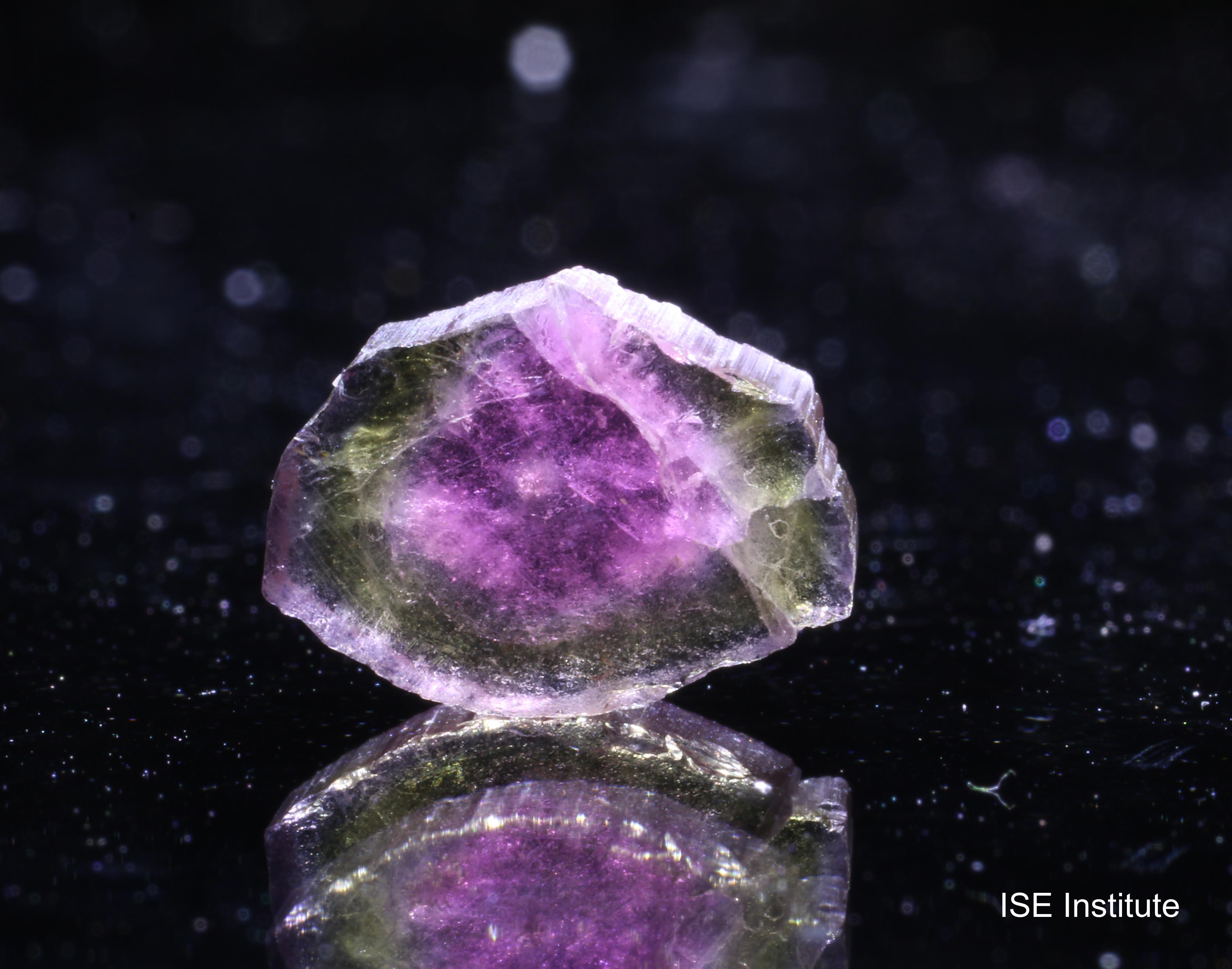 リシア電気石(ウォーターメロントルマリン) スライス 鉱物標本 1