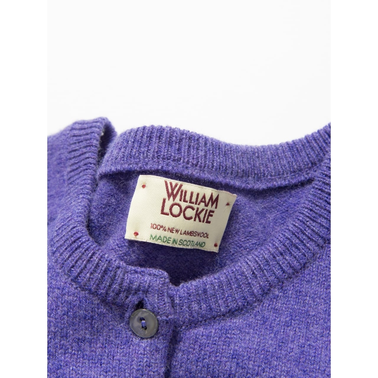 WILLIAM LOCKIE パープルラムウールカーディガン WILLIAM LOCKIE 