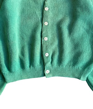 Vintage 60s Parker Alpaca wool knit cardigan -Light green-