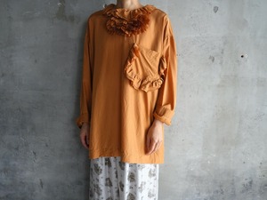 TOWAVASE「Volant」Silk Blouse with Necklace renga